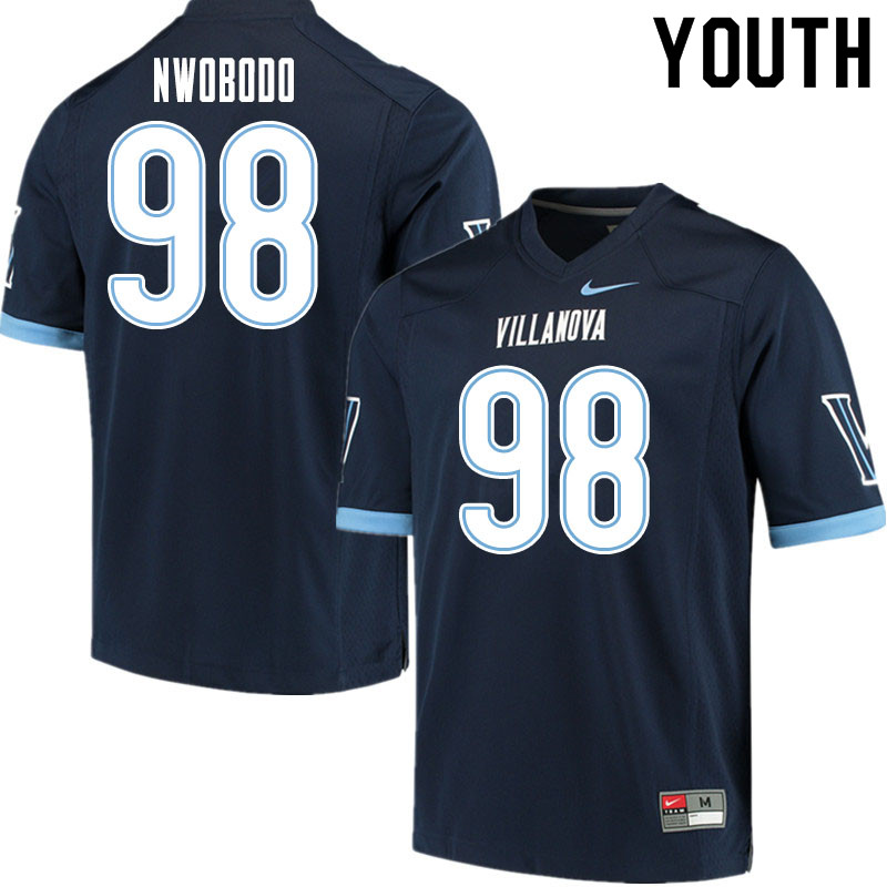 Youth #98 Obinna Nwobodo Villanova Wildcats College Football Jerseys Sale-Navy